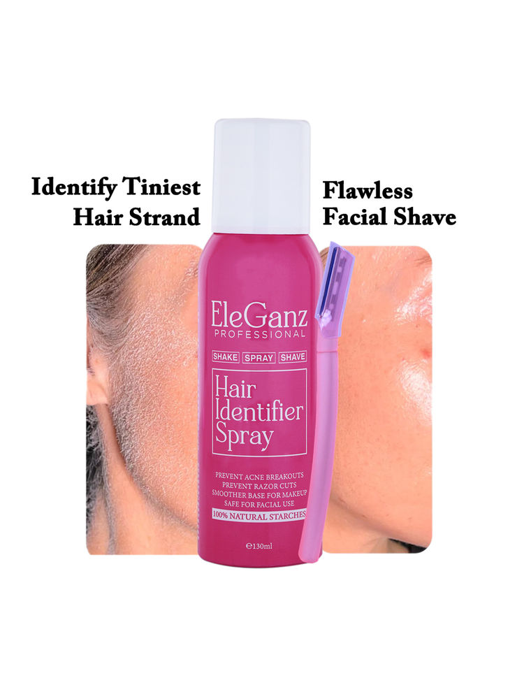 Eleganz Professional Hair Identifier Spray For Face Hair Removal & Razor Coz - 100% Natural Starches