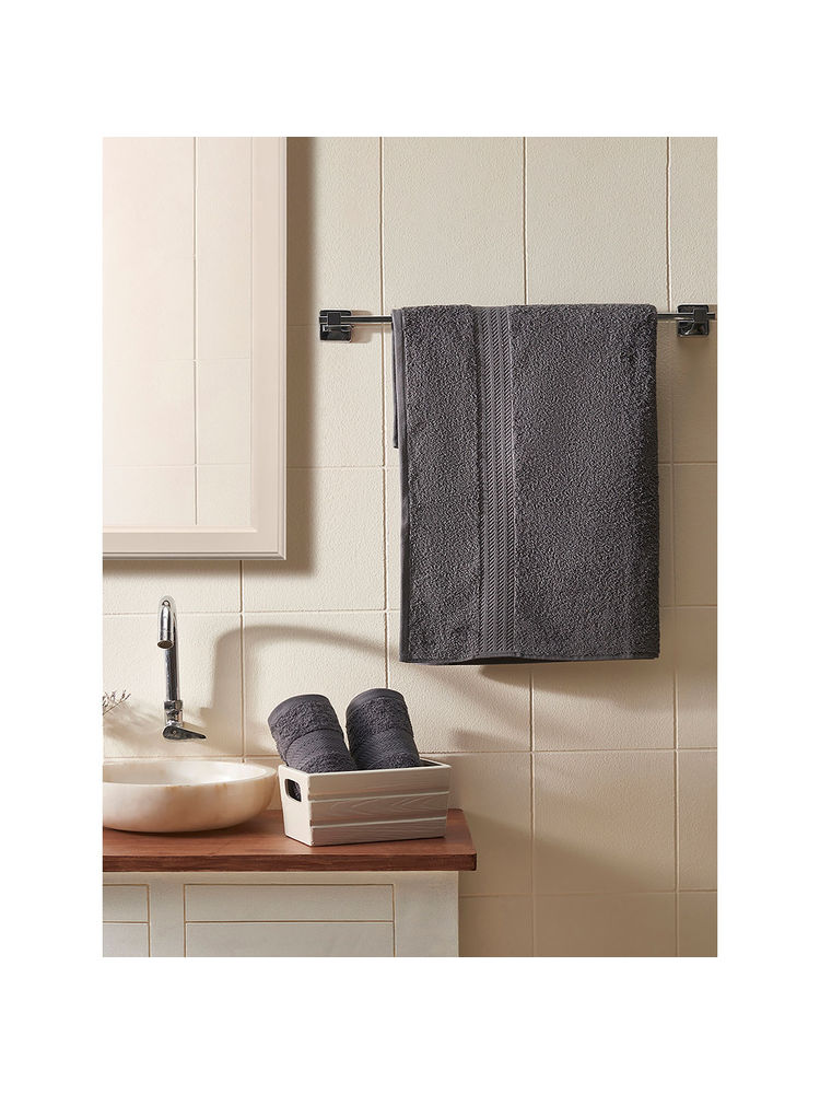 Ddecor Live Beautiful Solid 500 GSM Bath And Hand Towel Set, Grey (M)-image-21