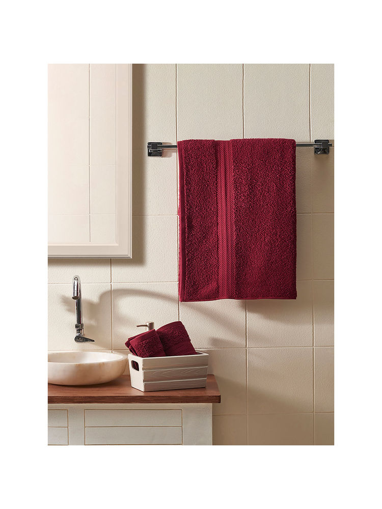 Ddecor Live Beautiful Solid 500 GSM Bath And Hand Towel Set, Magenta (M)-image-35
