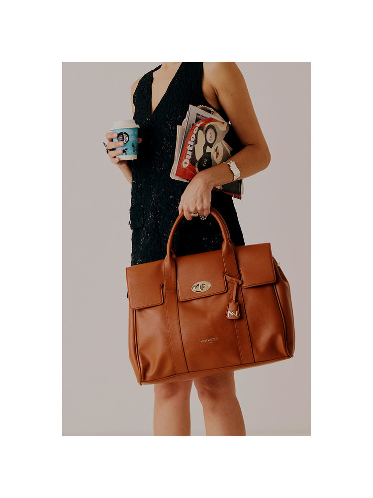 MINI WEST LONDON Brown Manchester Laptop Bag with Detachable Strap-image-23