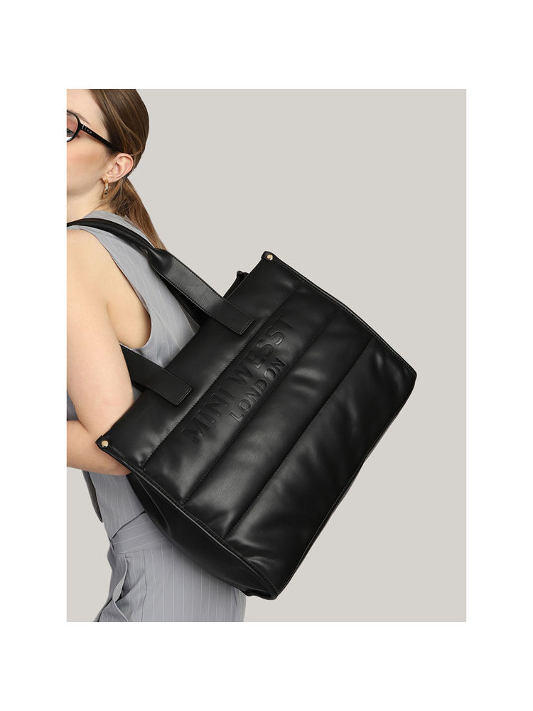 MINI WEST LONDON Black Parisian Luxury Tote Bag-image-46