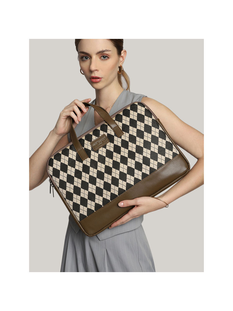 MINI WEST LONDON Black Bourbon Street Laptop Bag with Pouch