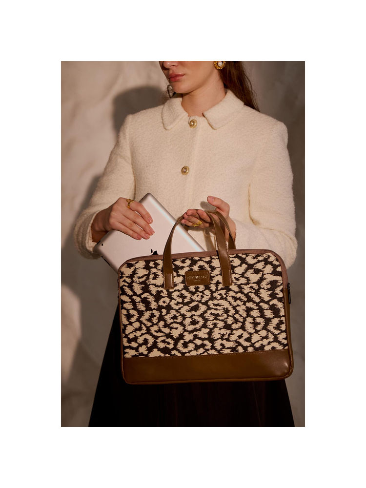 MINI WEST LONDON Brown Bourbon Street Laptop Bag with Pouch-image-45