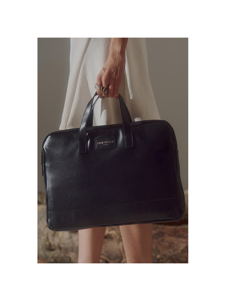 MINI WEST LONDON Black Burbon Whiskey Laptop Bag with Pouch-image-42