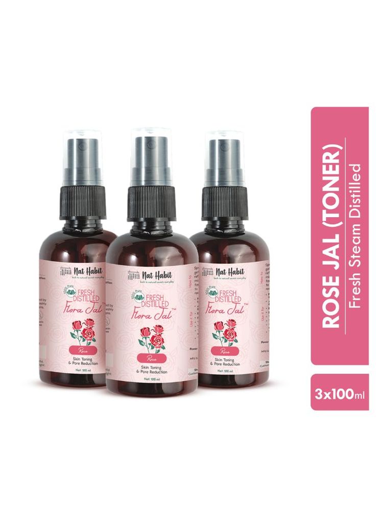 Nat Habit Gulab Jal 100% Pure Rose Water, Face Mist (Toner) for Pore Tightening, Acne & Hydration-picture-21