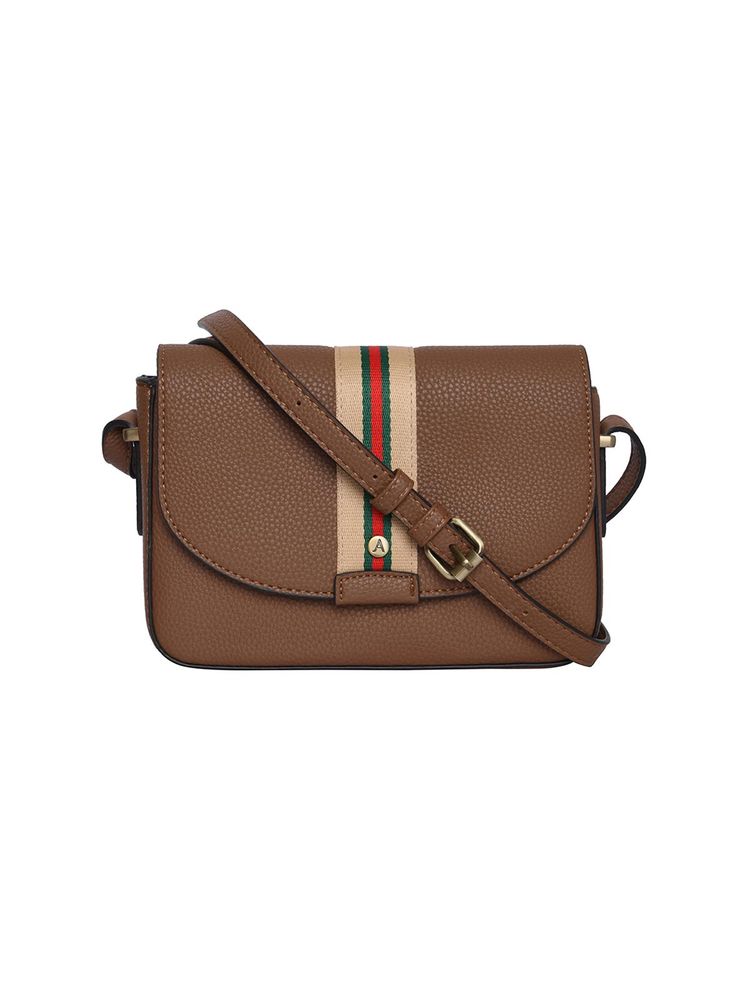 Accessorize London Womens Faux Leather Tan Cambridge Sling Bag