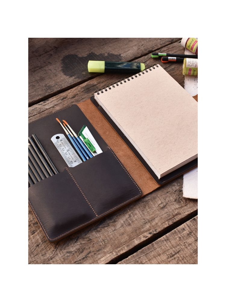 Gathari Leather A5 Sketchbook Cover, Leather Sketchbook Leatherbound-picture-22