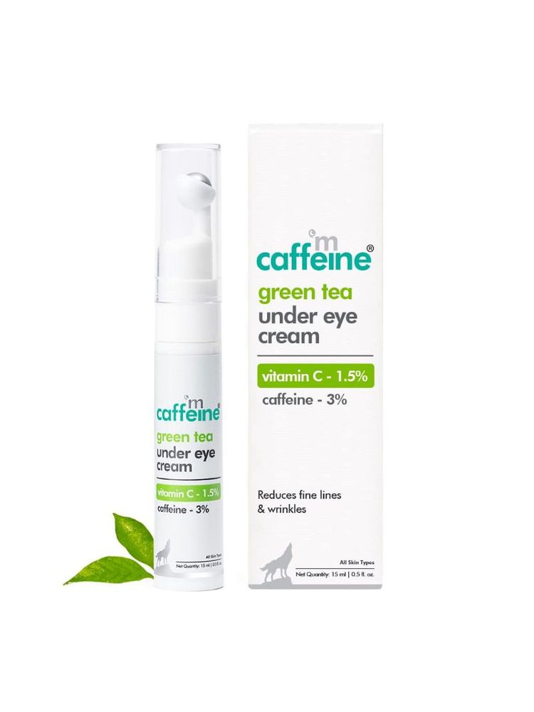 MCaffeine Vitamin C Green Tea Under Eye Cream with 3% Caffeine to Reduce Fine Lines & Dark Circles