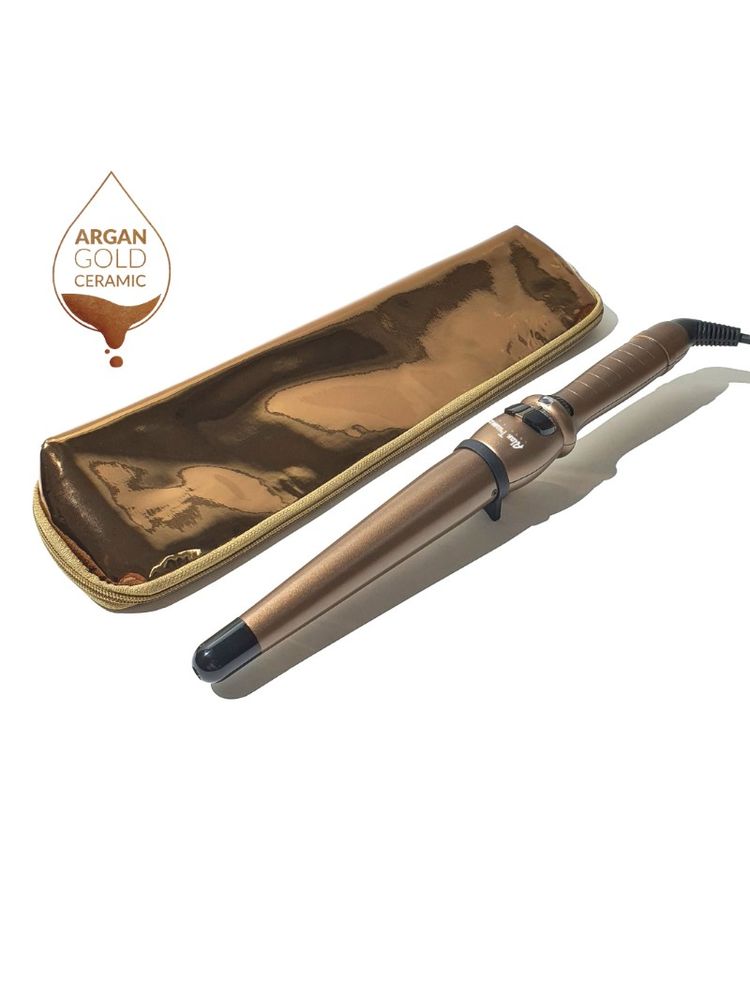 Alan Truman Gold Medium Conical Ceramic Curling Wand (25-13mm)-image-28
