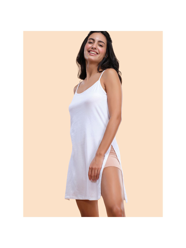 Enamor Essentials Womens E095-cotton Sleeveless Scoop Neck Dress Slip White-picture-12