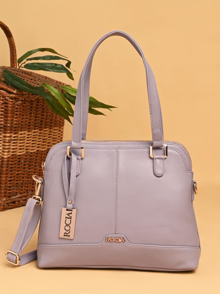 ROCIA By Regal Lilac Women Daily Solid Handbag with Detachable Strap-picture-14