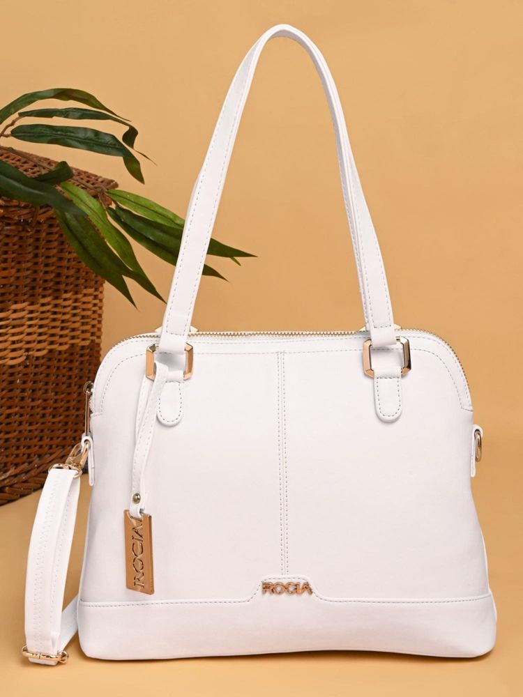ROCIA By Regal White Women Daily Solid Handbag with Detachable Strap-picture-22