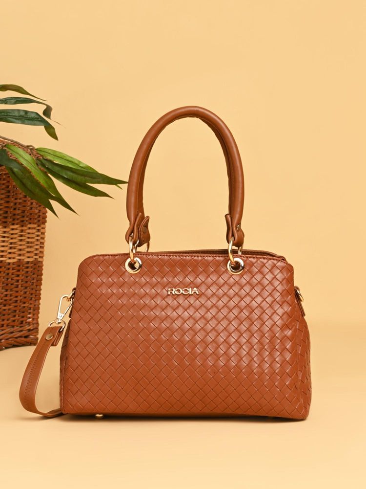ROCIA By Regal Tan Women Textured Daily Handbag with Detachable Strap-picture-15