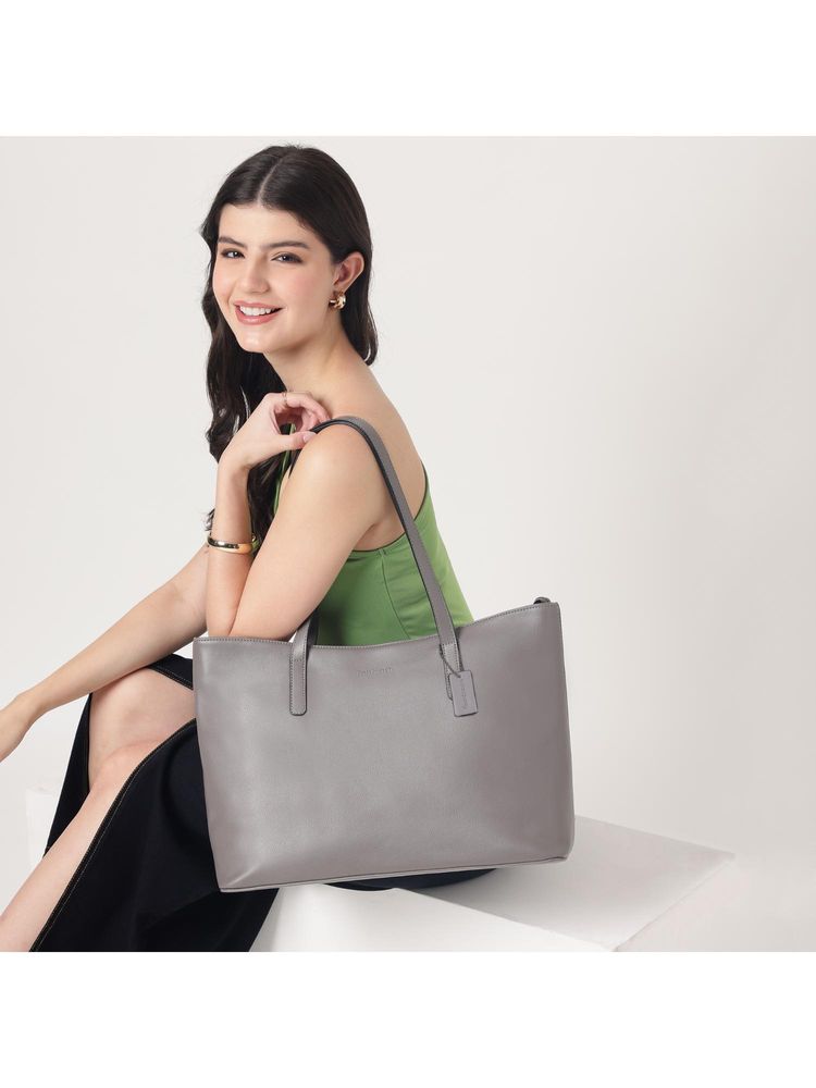 fastrack accessories Fastrack Grey Pebble Play Laptop Tote Bag for Women Fits Upto 15 Laptop-picture-27