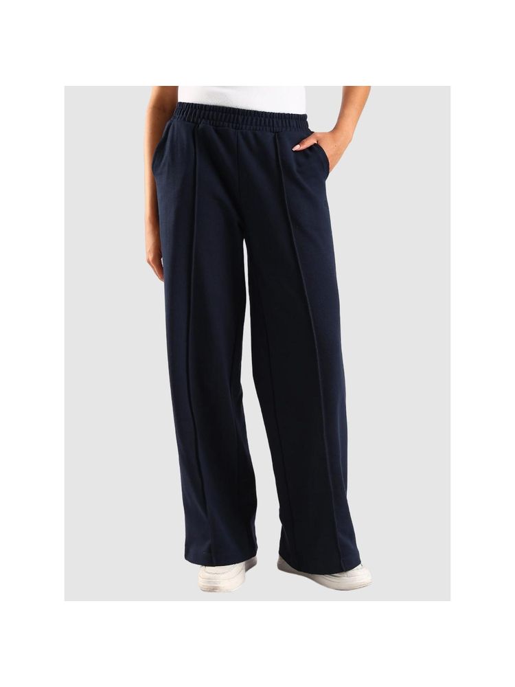 calvin klein fashion Calvin Klein Blue Wide Fit Solid Mid Rise Track Pant-picture-27