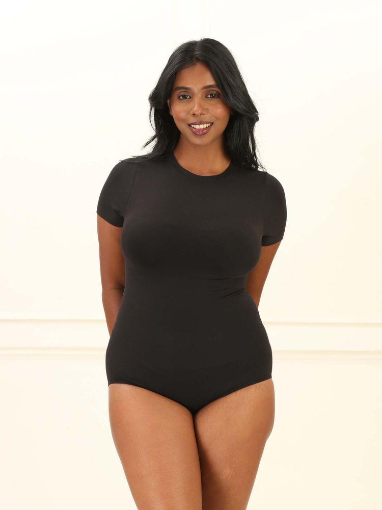 Underneat Black Short Sleeve Bodysuit Seamless Shapewear-picture-12