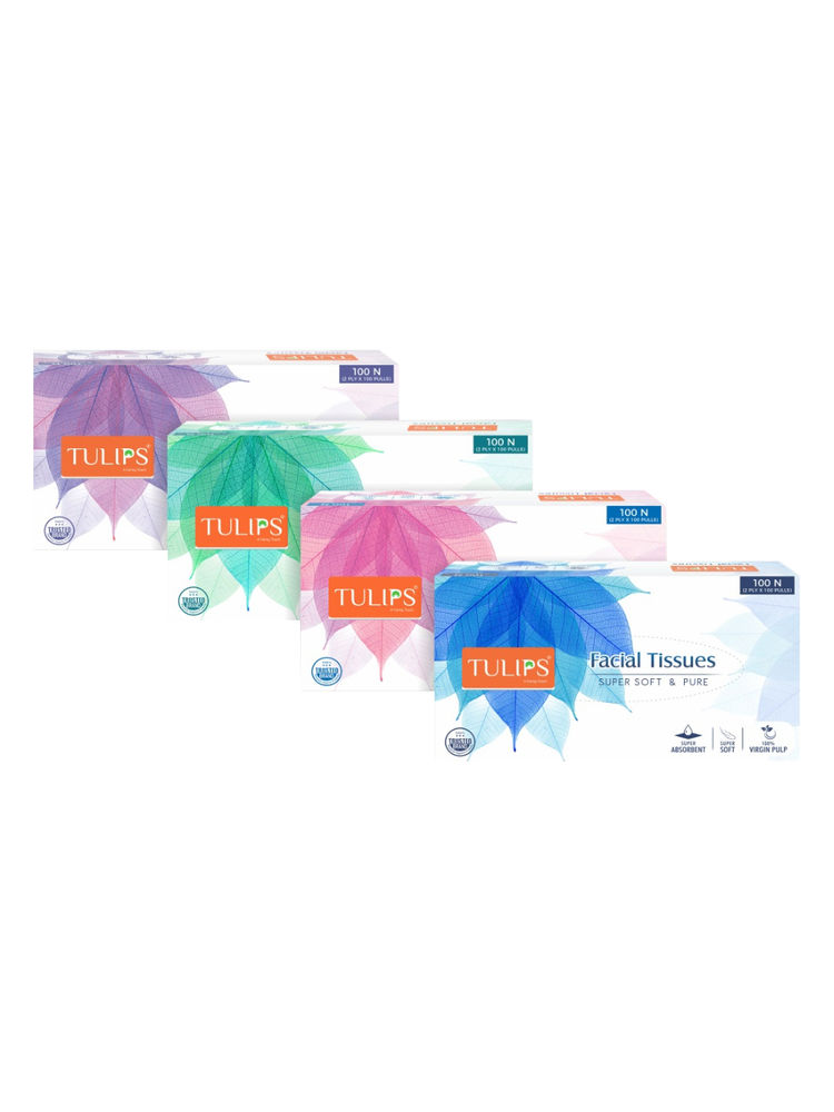 Tulips Facial Tissues Super Soft & Pure - 100 Pcs