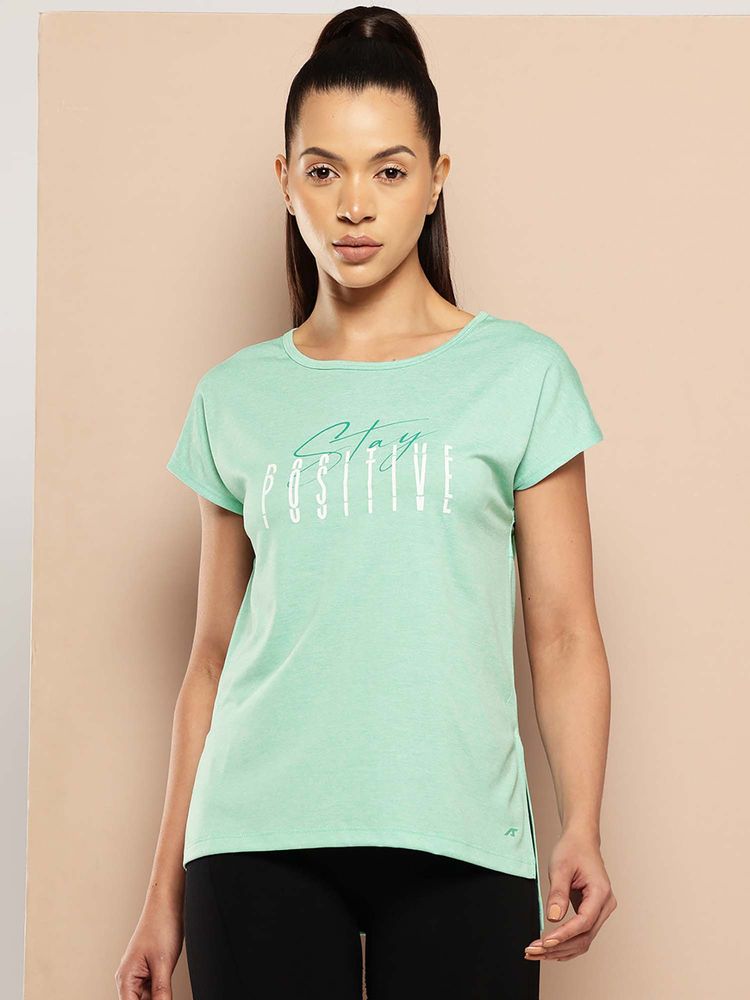 Alcis Green Slim Fit Pull On Round Neck T-Shirt-image-5
