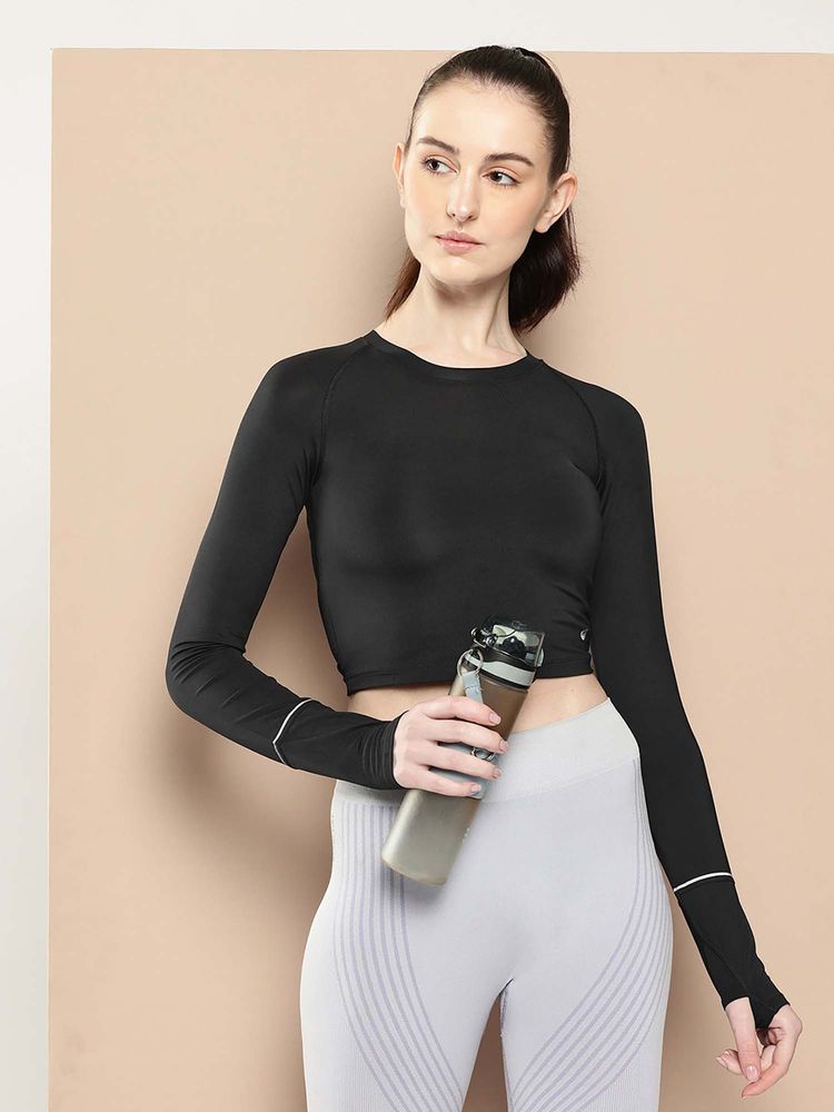 Alcis Black Slim Fit Pull On Round Neck T-Shirt-picture-29