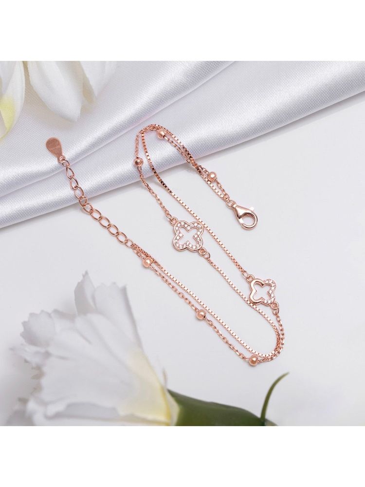 Zavya Charming Duo Rose Gold Plated 925 Sterling Silver Bracelet-picture-11