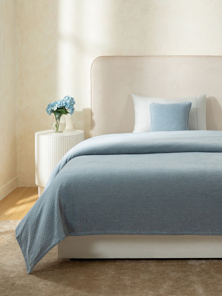 Maspar Single Bed Pure Cotton Solid56 Gsm Bed Cover-image-2