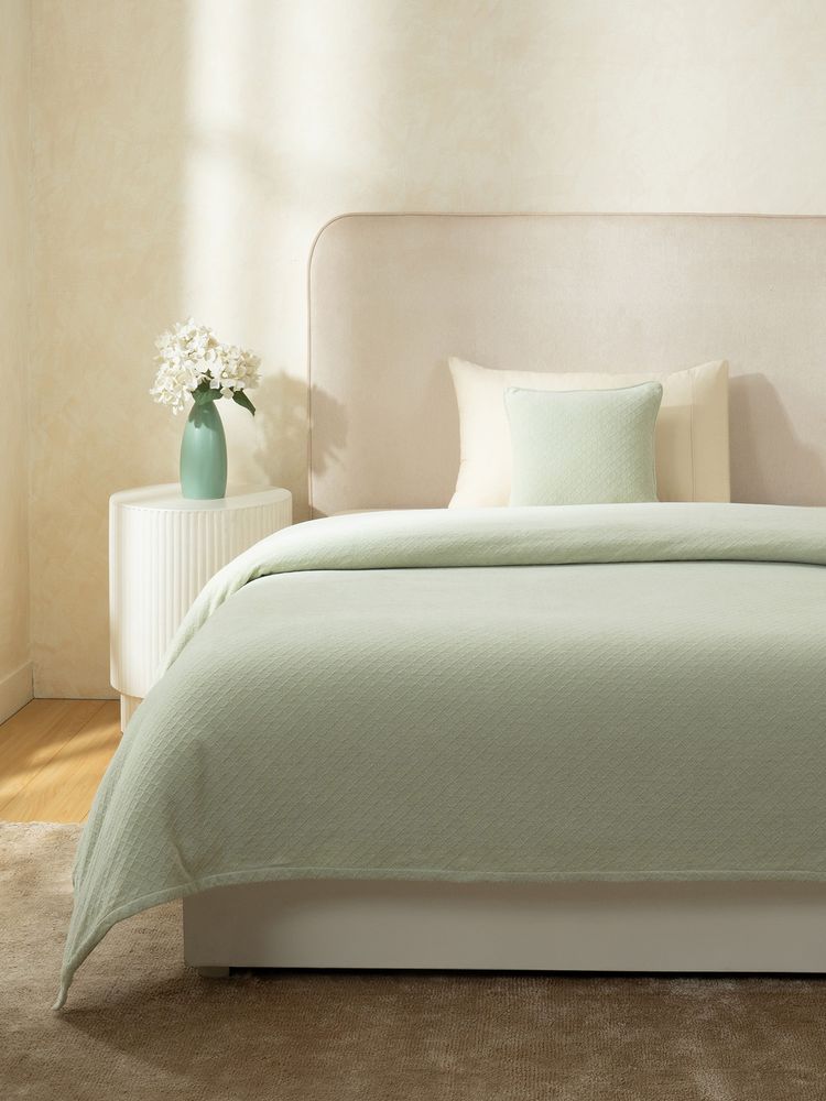 Maspar Single Bed Pure Cotton Solid56 Gsm Bed Cover-image-33