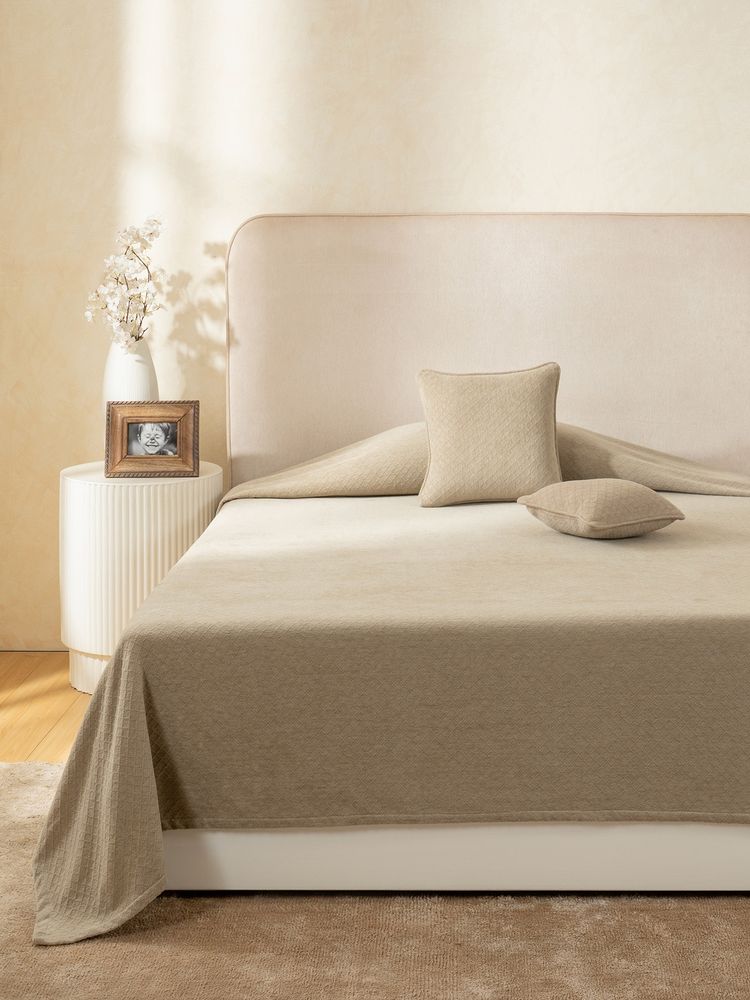 Maspar Single Bed Pure Cotton Solid56 Gsm Bed Cover-image-32