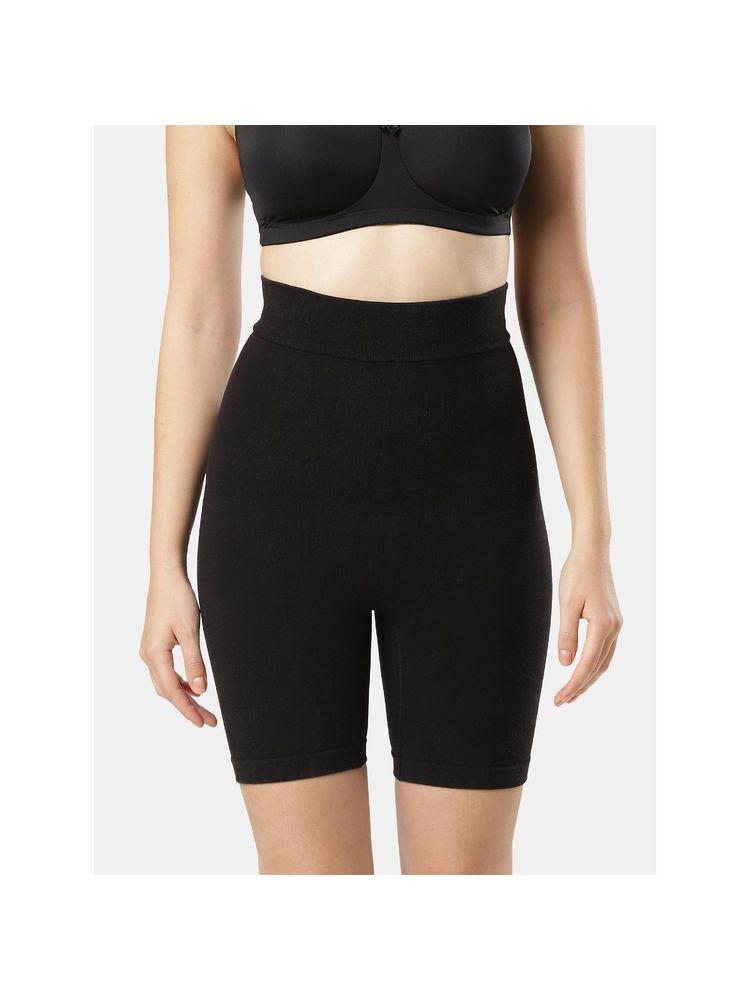 Jockey SH08 Women High Waist Cotton Rich Elastane Seamfree Shorts Shapewear - Black-picture-35