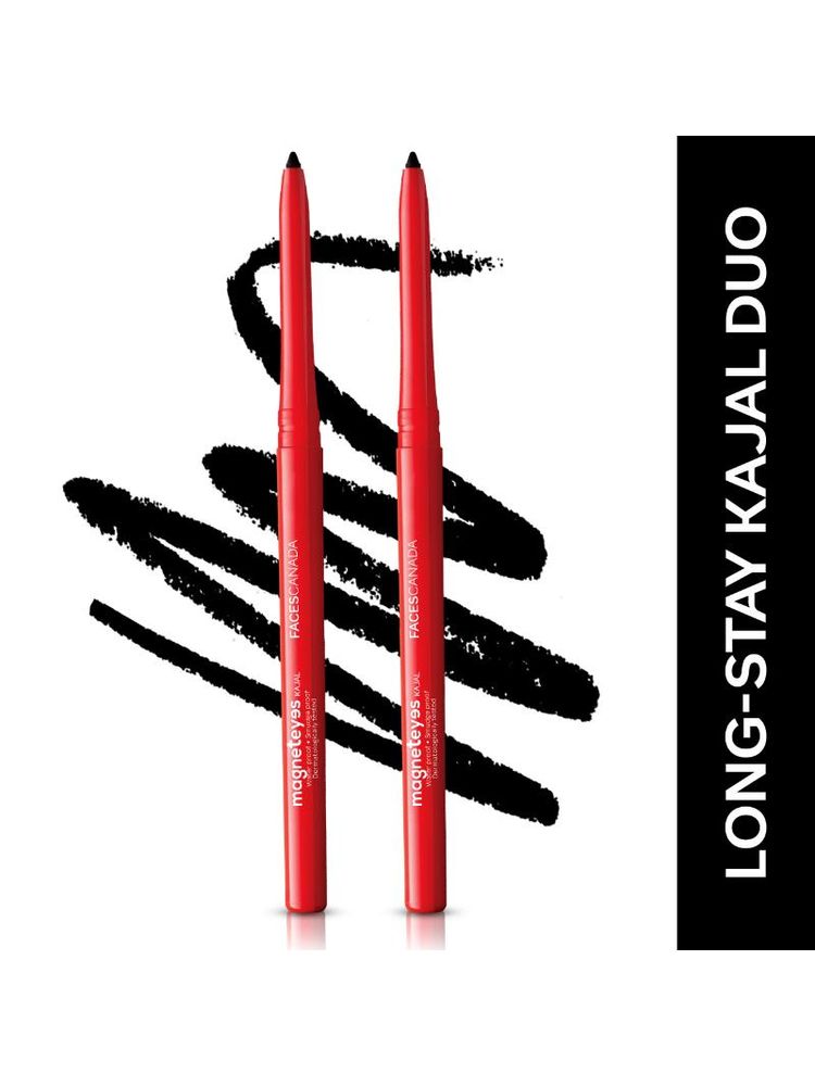 Faces Canada Magneteyes Kajal 24 Hr - Deep Black Finish (Pack Of 2)