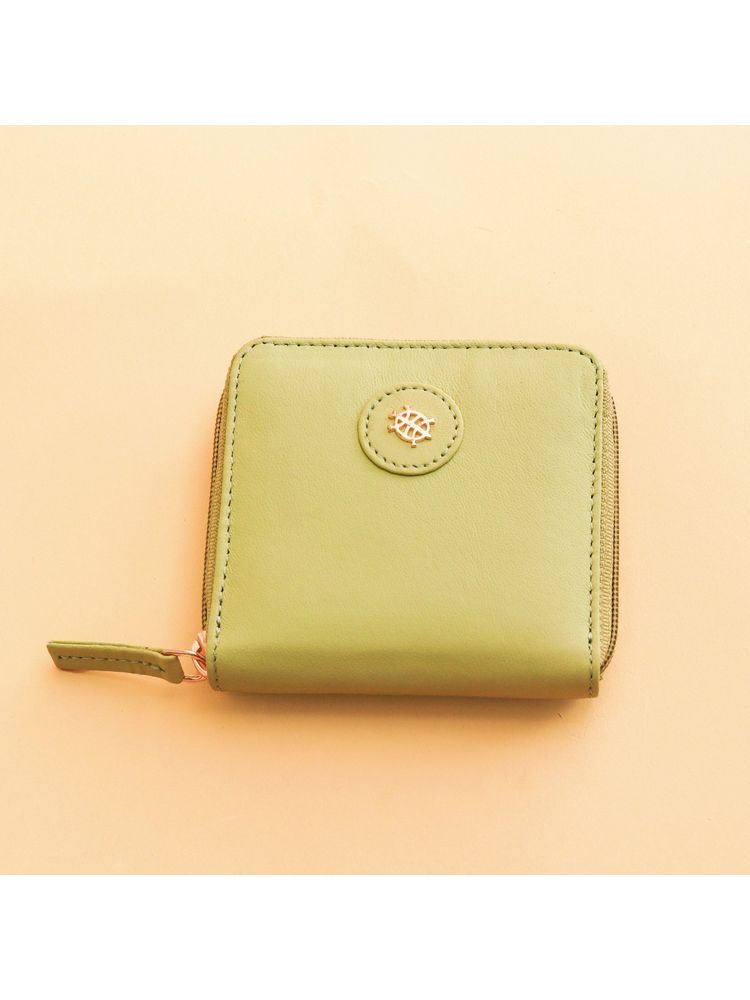 Tortoise Olivia 100% Genuine Leather Zip Around Women Wallet Green-picture-26