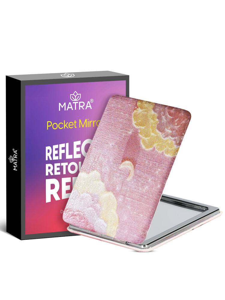 Matra Foldable Double - Sided Compact Portable Pocket Hand Mirror Travel Size - Rectangular