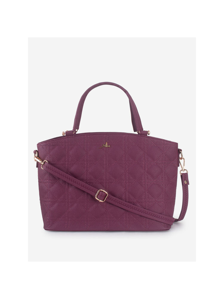 Yelloe Wine Spacious Quilted Hand Bag-picture-17
