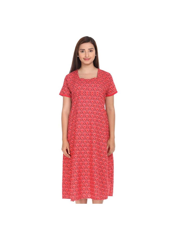 Morph Maternity Red Printed Nursing Nighty-image-1