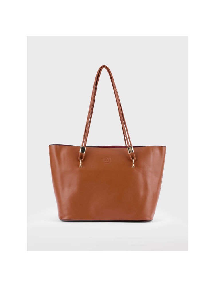 Twenty Dresses by Nykaa Fashion Tan Solid Rectangular Classic Tote Bag-image-37