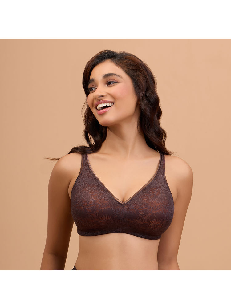 Nykd by Nykaa Shape & Sculpt Lace Wirefree Padded Bra Brown NYB187-image-19