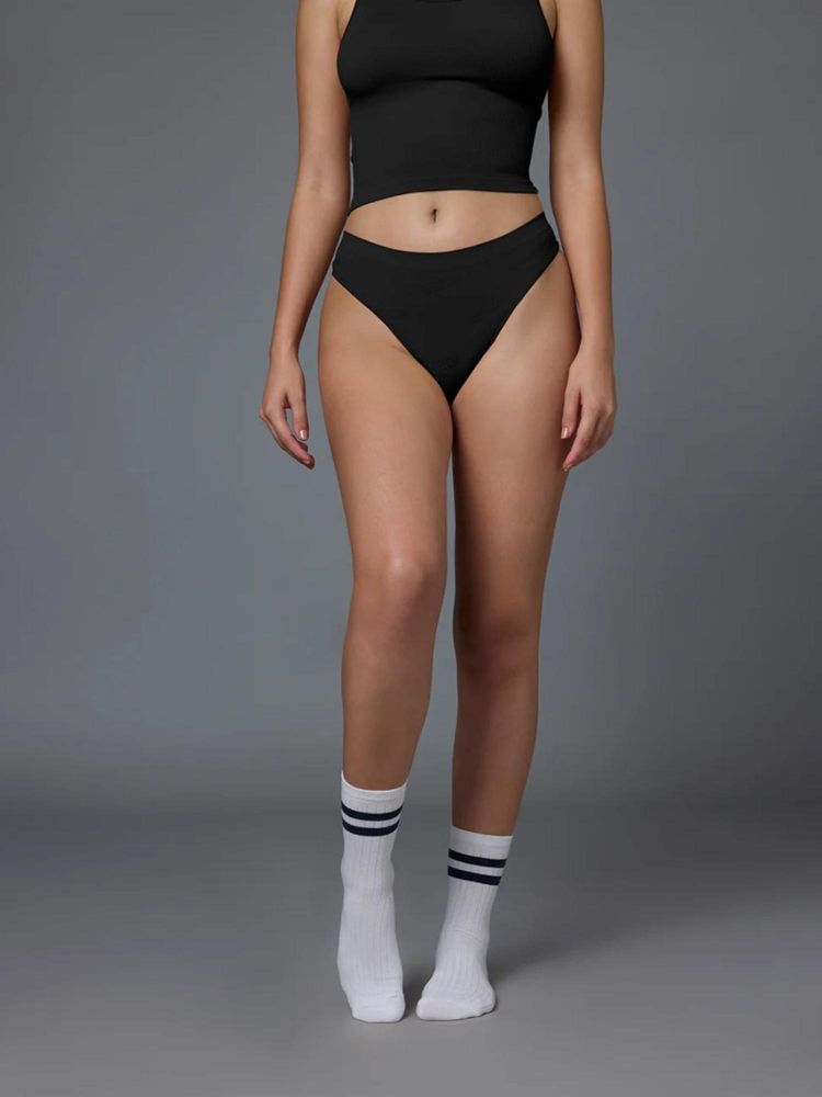 FEIER Women Black Classic Logo Thong-picture-30