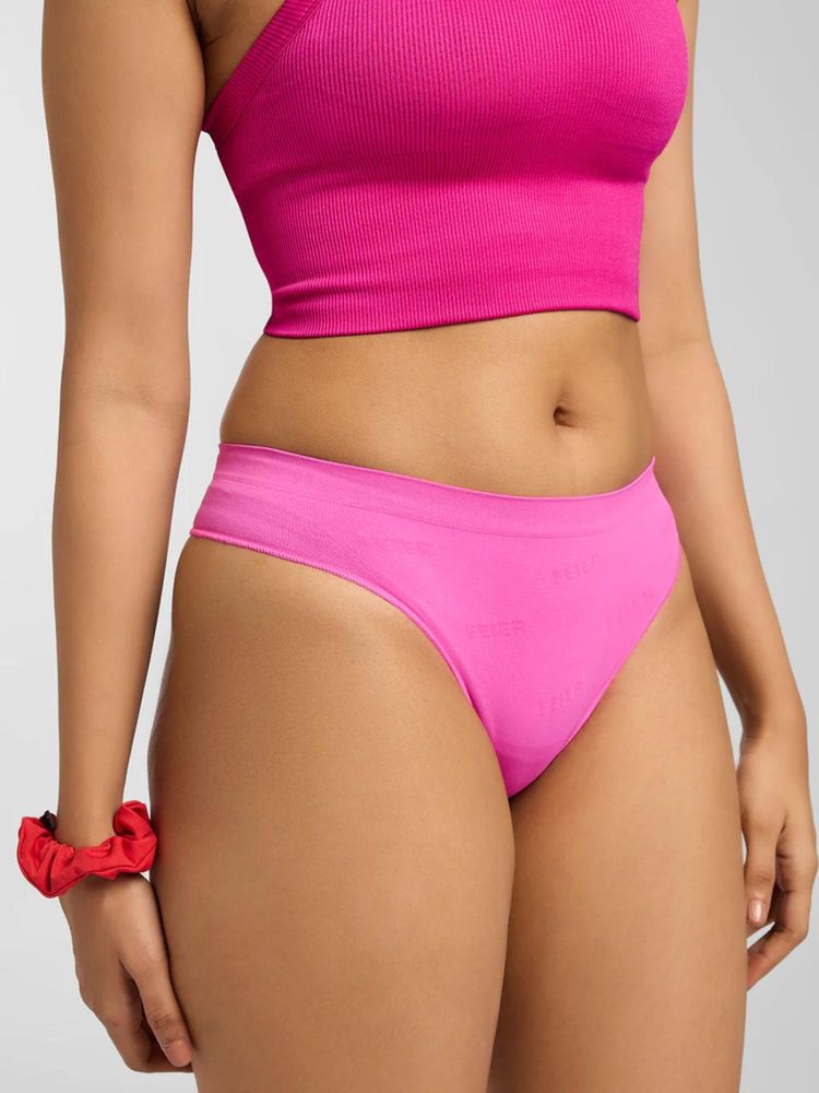FEIER Women Pink Classic Logo Thong-picture-15