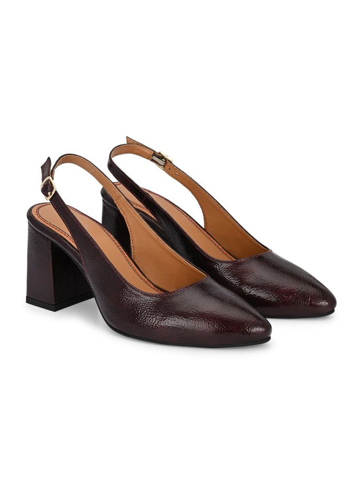 Delize Women Cherry Maroon Sling Back Sandal Heels-image-16