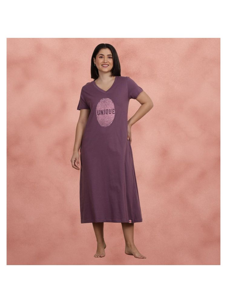 Shyaway Berry Conserve Printed Sleep Night Dress-picture-21