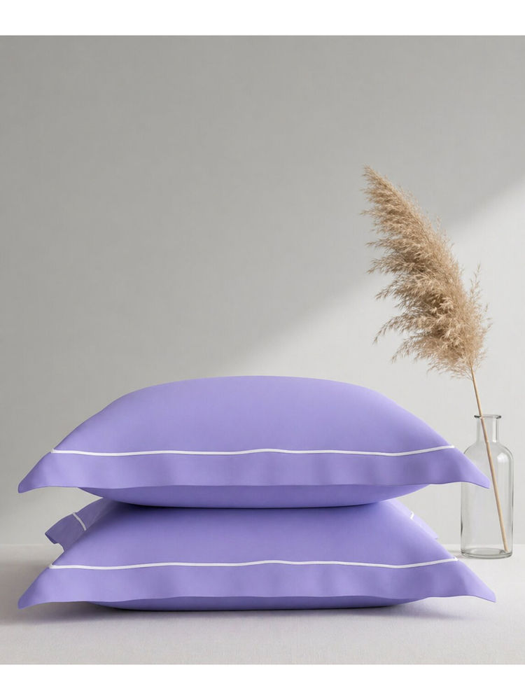 MULBERRY LIVING Lavender Serenity Solids Cotton 250TC Pillow Covers (Pack of 2)-picture-21