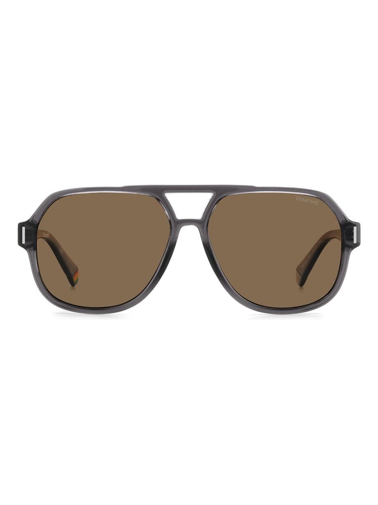 Polaroid Unisex UV Protected Brown Lens Full Rim Square Sunglasses (57)-image-9