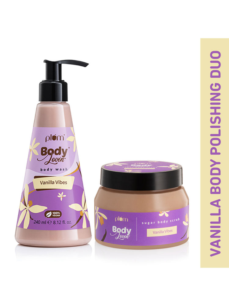Plum BodyLovin' Vanilla Vibes Scrub & Shower Body Polishing Duo-picture-24