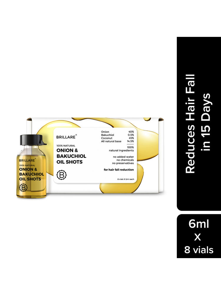 Brillare 40% Onion Oil shots for Hair Fall Reduction Visible Hair Fall Reduction in 15 Days
