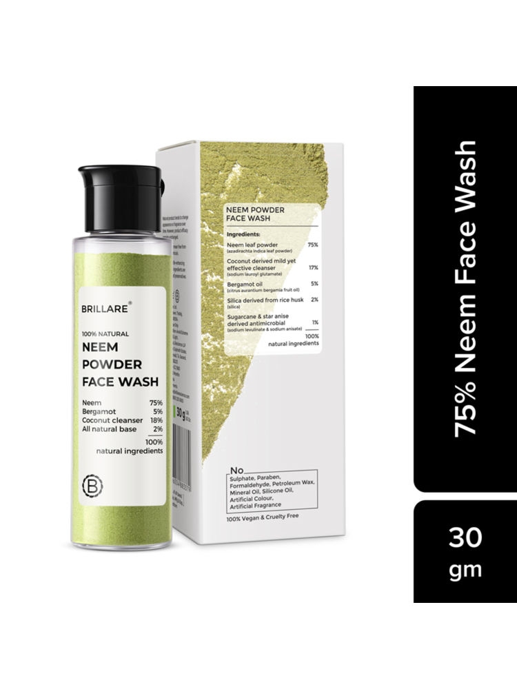 Brillare Neem Powder Face Wash For Clear, Purified, Acne Prone Skin-picture-15