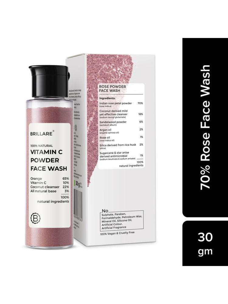 Brillare Rose Powder Face Wash For Well Hydrated, Younger Looking Skin-image-30