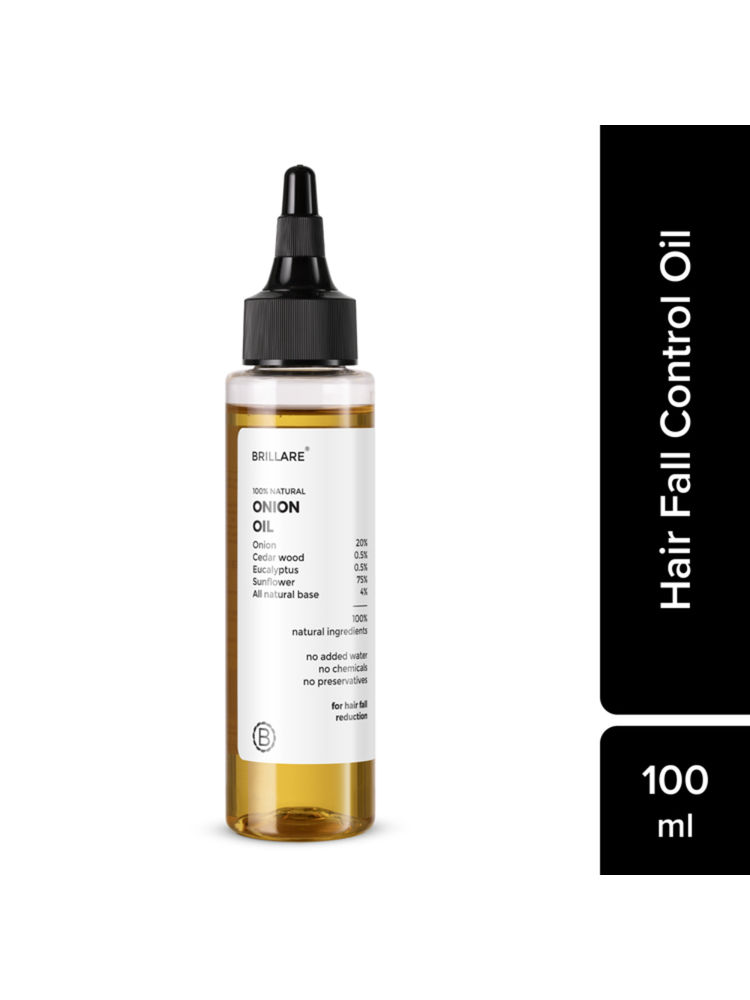 Brillare 20% Onion Hair Oil for Hair Fall Reduction Visible Hair Fall Reduction in 15 Days