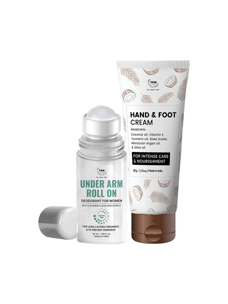 TNW The Natural Wash Under Arm Roll On and Hand & Foot Cream Combo