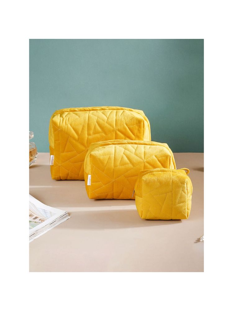 Nestasia Sunshine Yellow Cosmetic Bag Set of 3