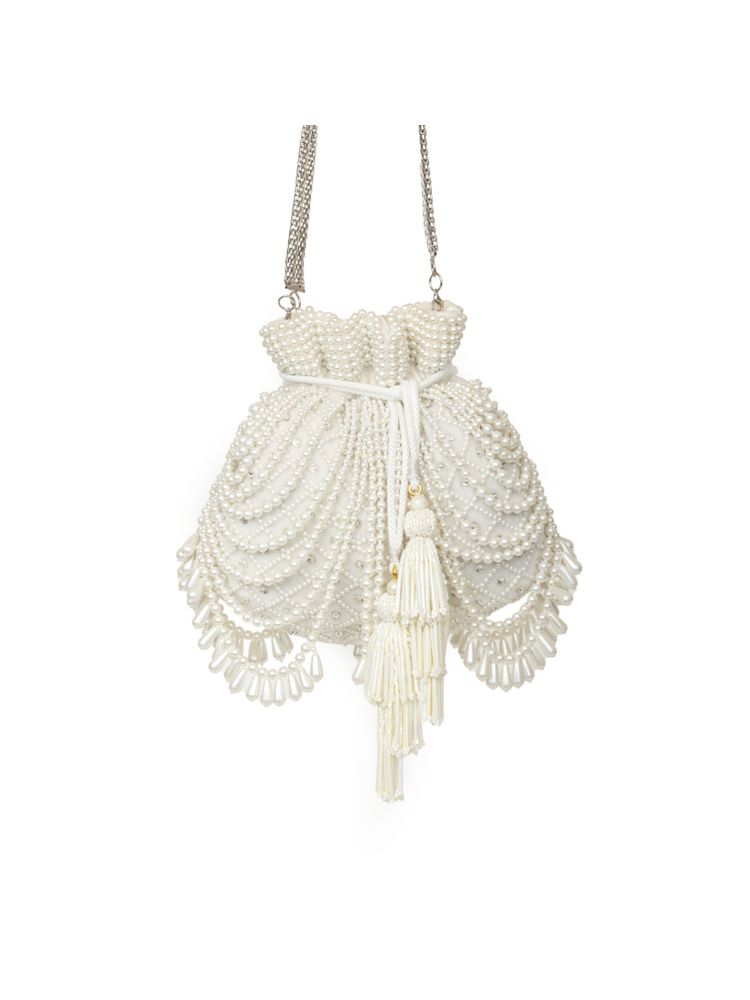SG By Sonia Gulrajani Perle De Lune- Ivory Pearl Potli-picture-21