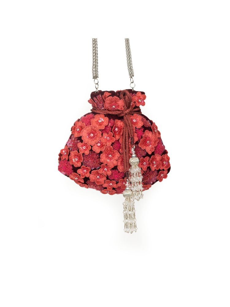 SG By Sonia Gulrajani Flower Party- Red Potli